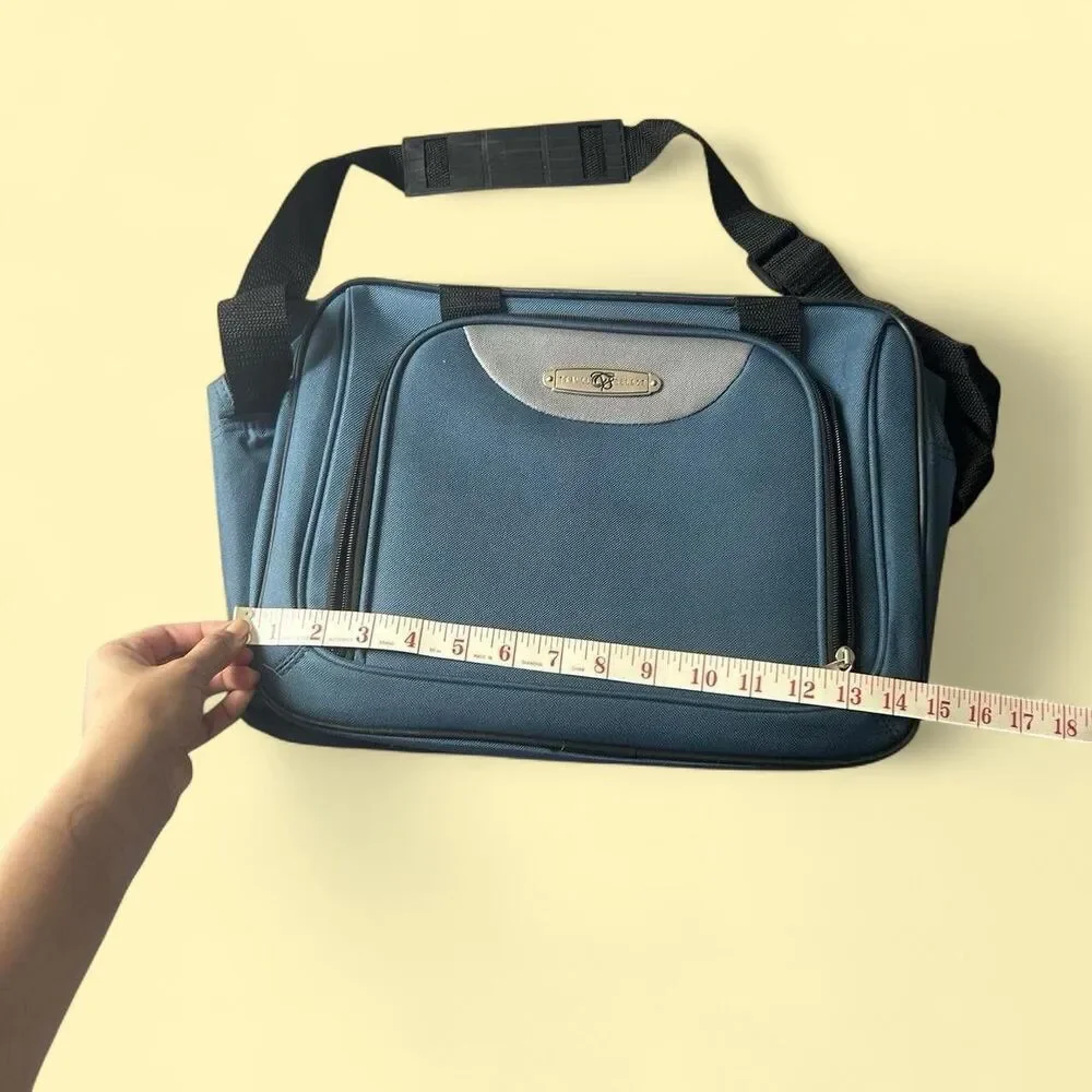 Vintage Blue 90s Laptop Bag/ Messenger Bag/ Backpack with Adjustable Strap